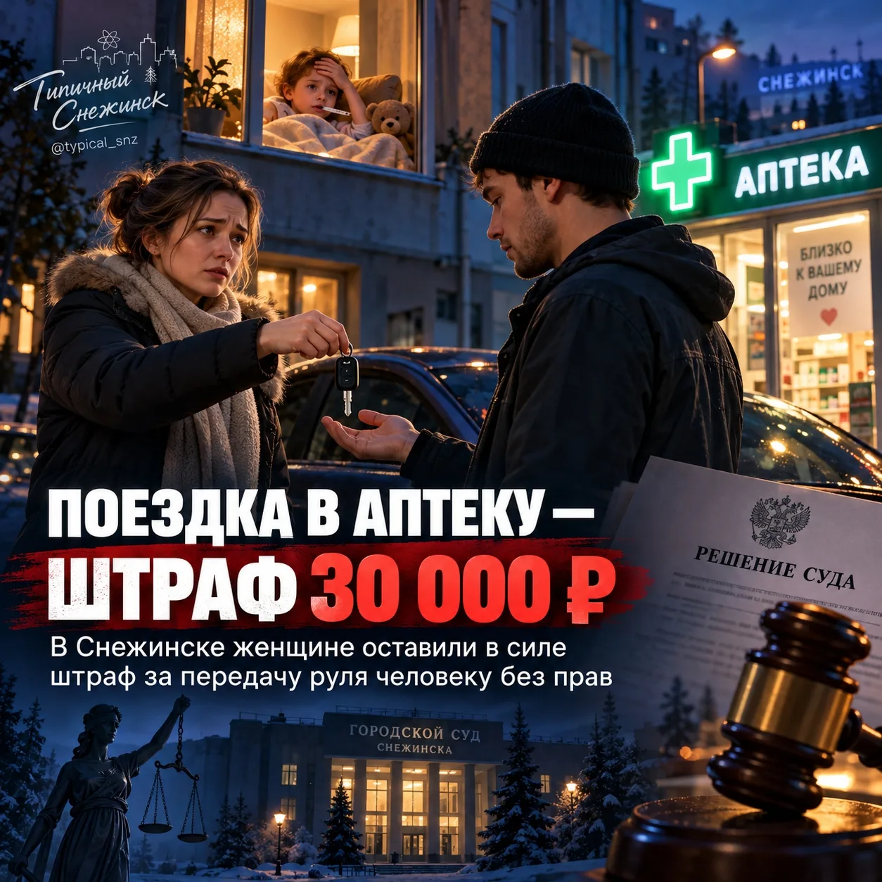 Поездка за лекарствами обошлась снéжинке в 30к рублей