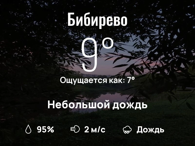 Что с погодой в Бибирево?