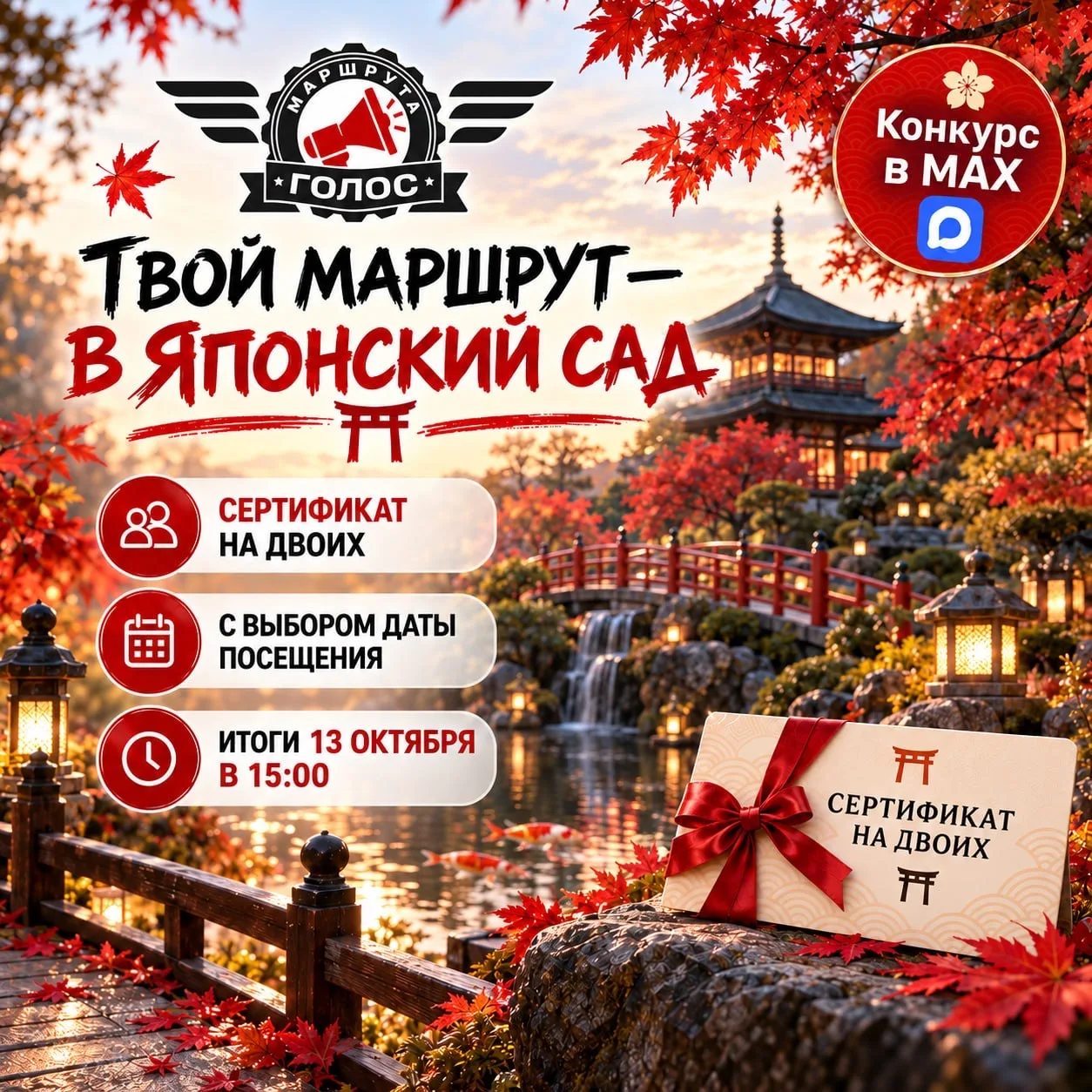 Выиграйте сертификат на двоих в Японский сад!