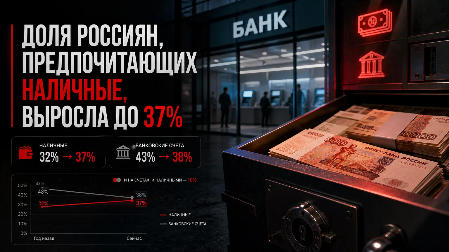 💵 Доля россиян, предпочитающих наличные, выросла до 37%