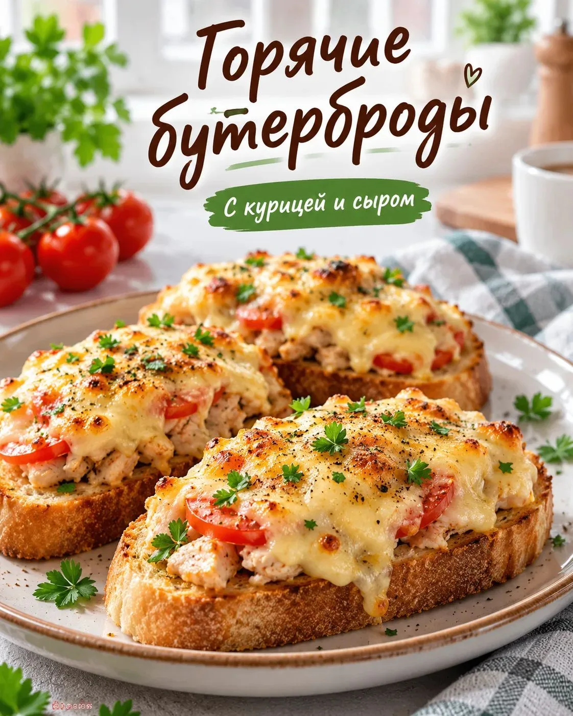 Горячие бутерброды с курицей и сыром