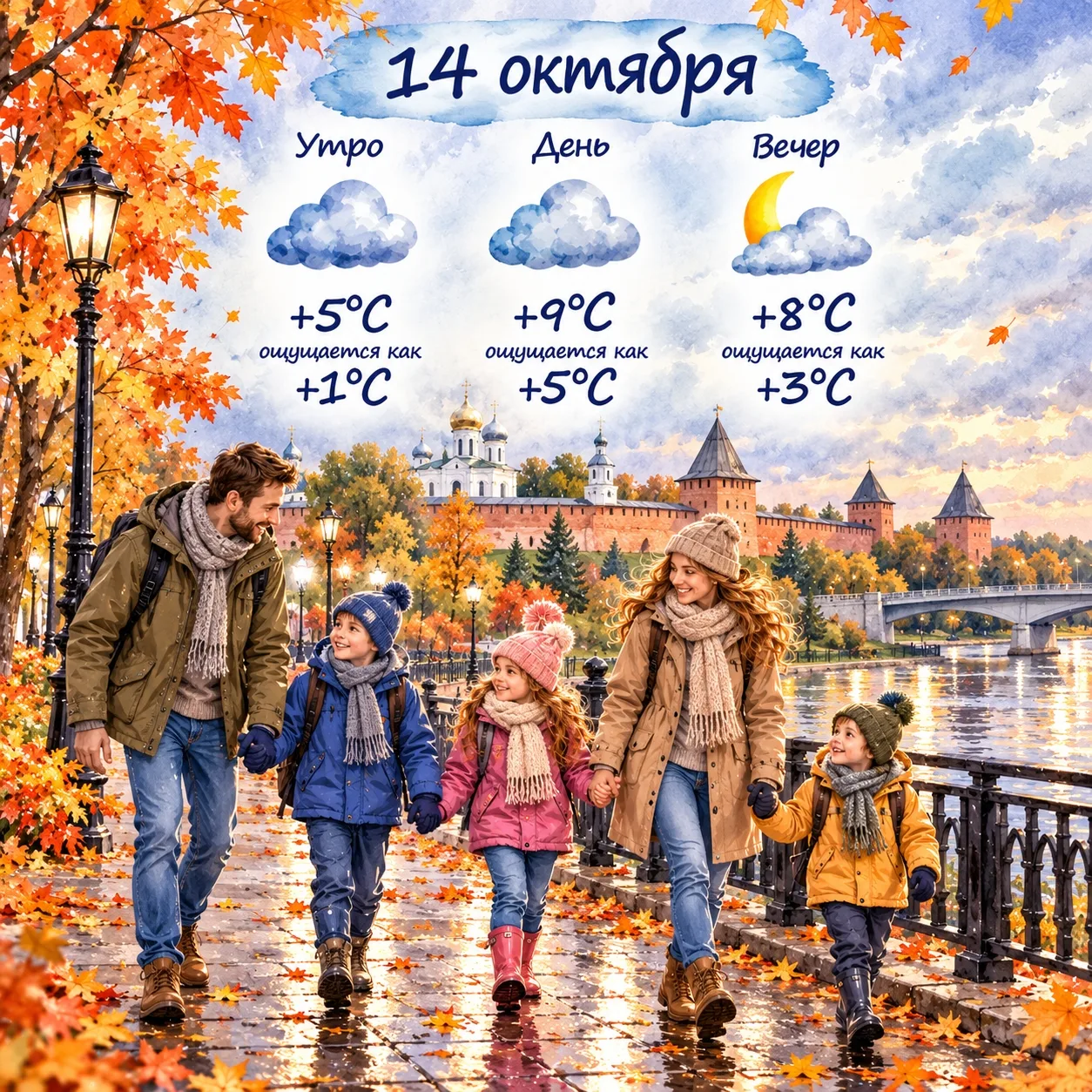 🍂 Как одеть ребёнка завтра, 14 октября?