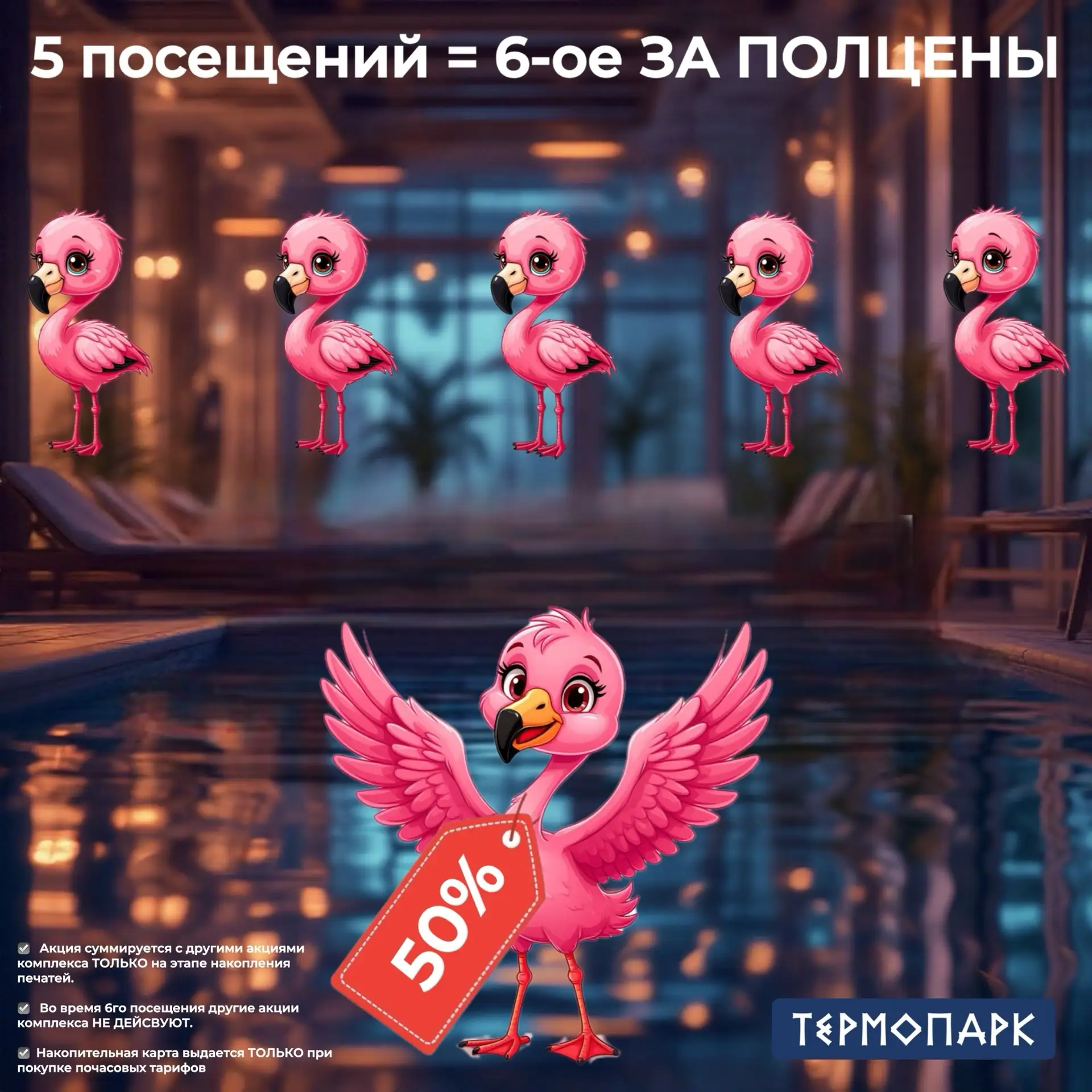 АКЦИЯ «5+1» — ШЕСТОЙ ВИЗИТ СО СКИДКОЙ 50%!