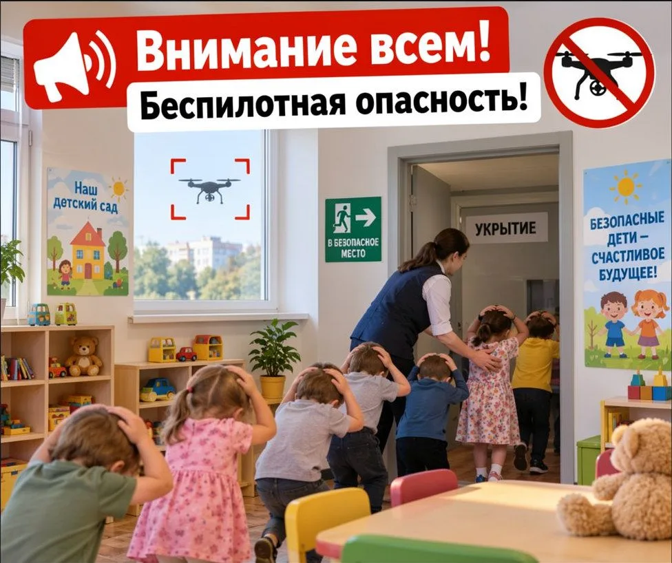 Сегодня в детском саду прошла  практическая отработка действий при сигнале «Внимание вс...