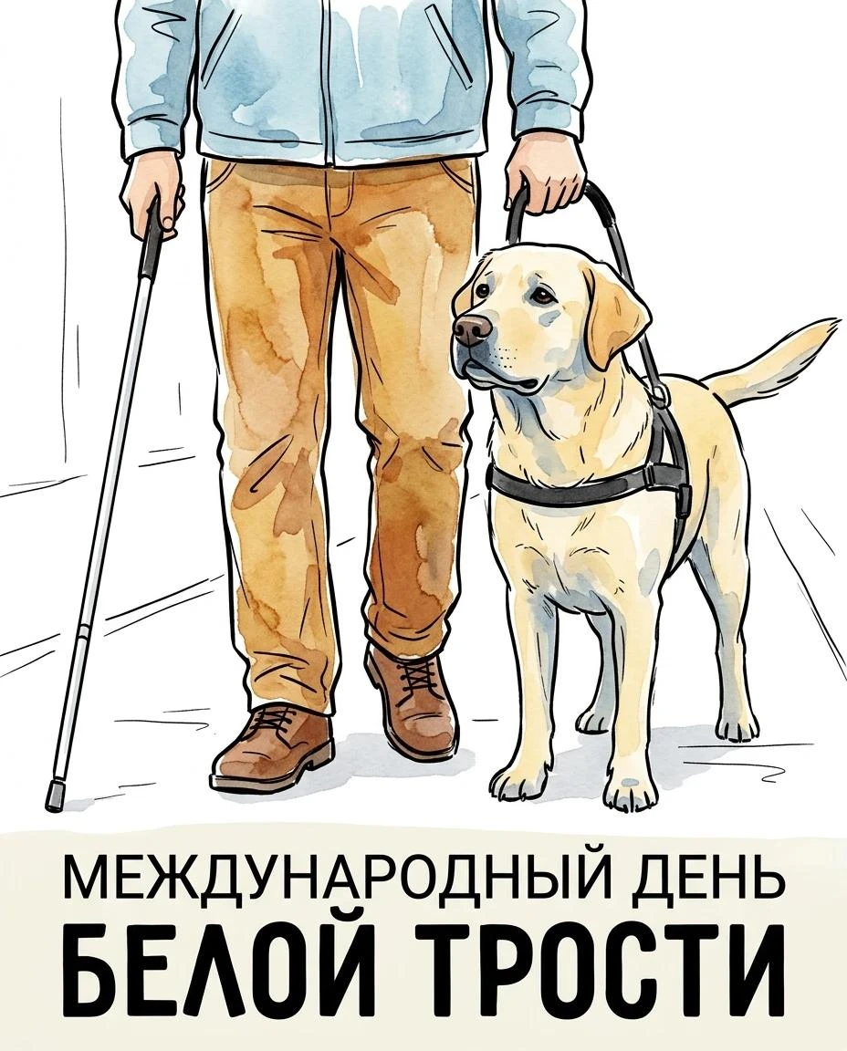🤍 15 октября — Международный день белой трости