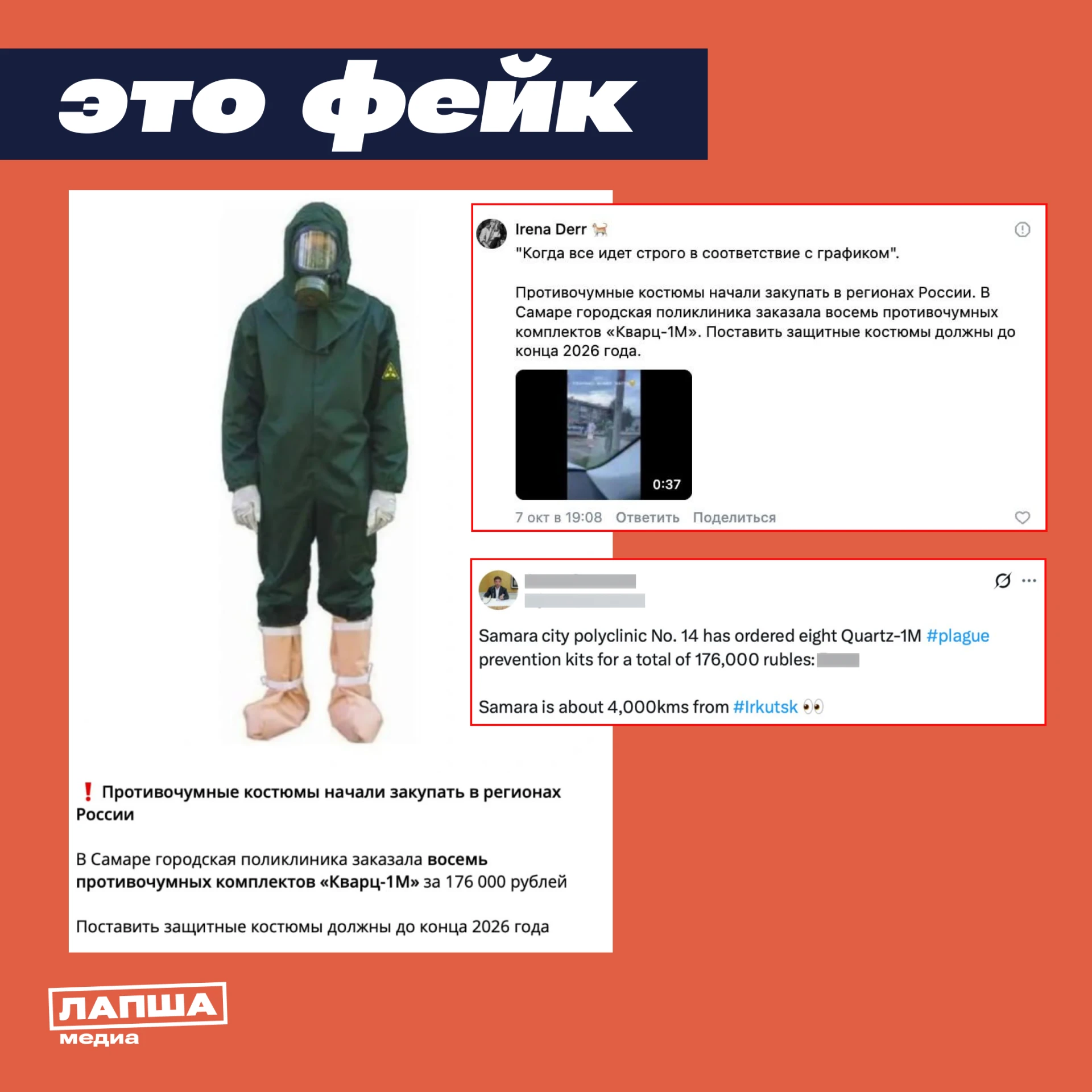 🛑 В регионах России якобы запасаются противочумными костюмами «Кварц-1М» на фоне распр...