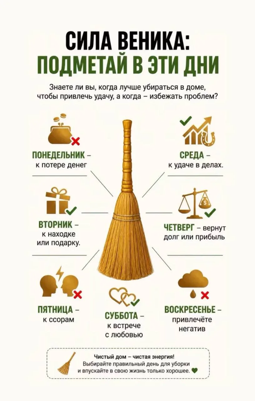 А вы знали, что даже день уборки в доме наши предки выбирали не случайно?