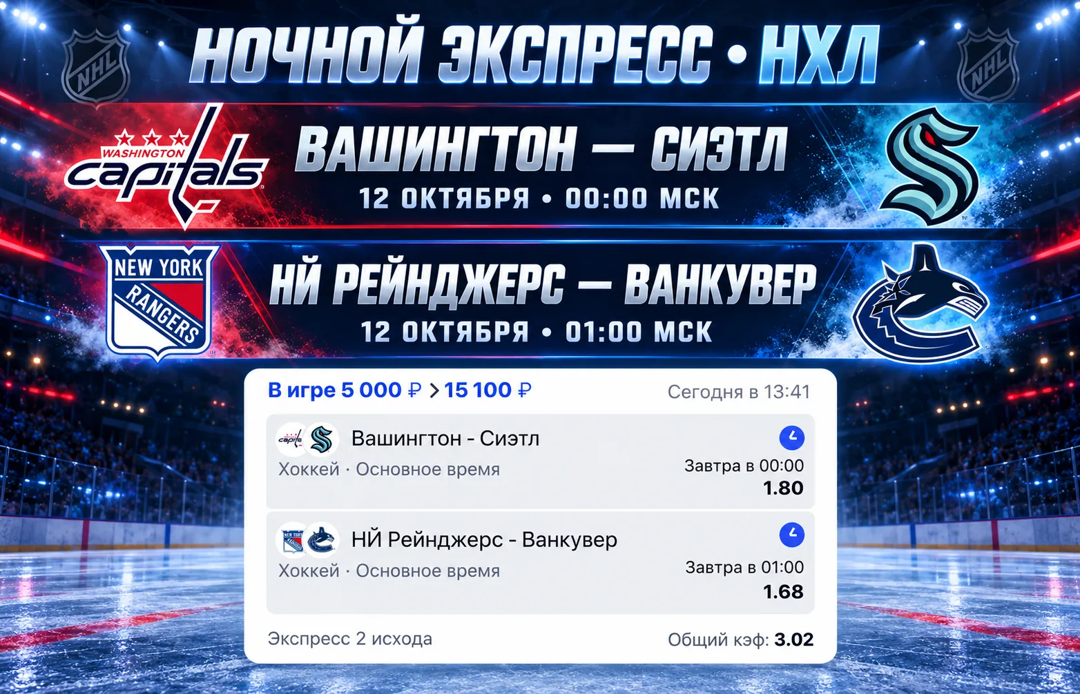 🏒 НОЧНОЙ ЭКСПРЕСС НА НХЛ
