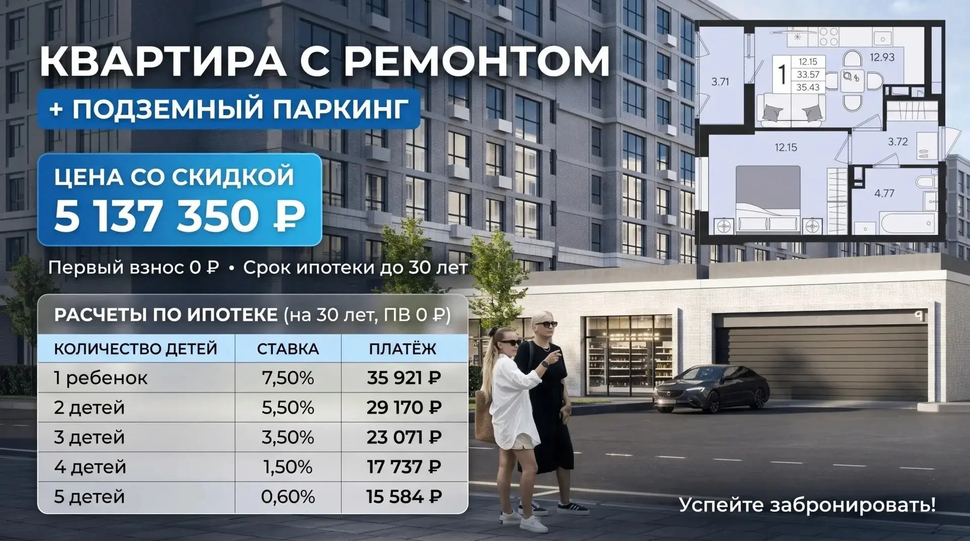 Подборка квартир по семейной ипотеке