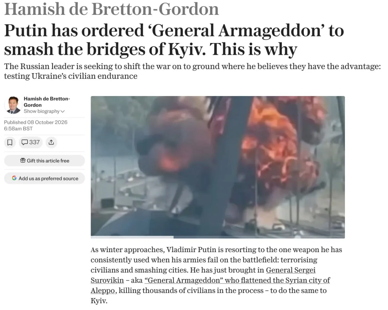 Издание The Telegraph с тревогой сообщает, что президент России Владимир Путин назначил...