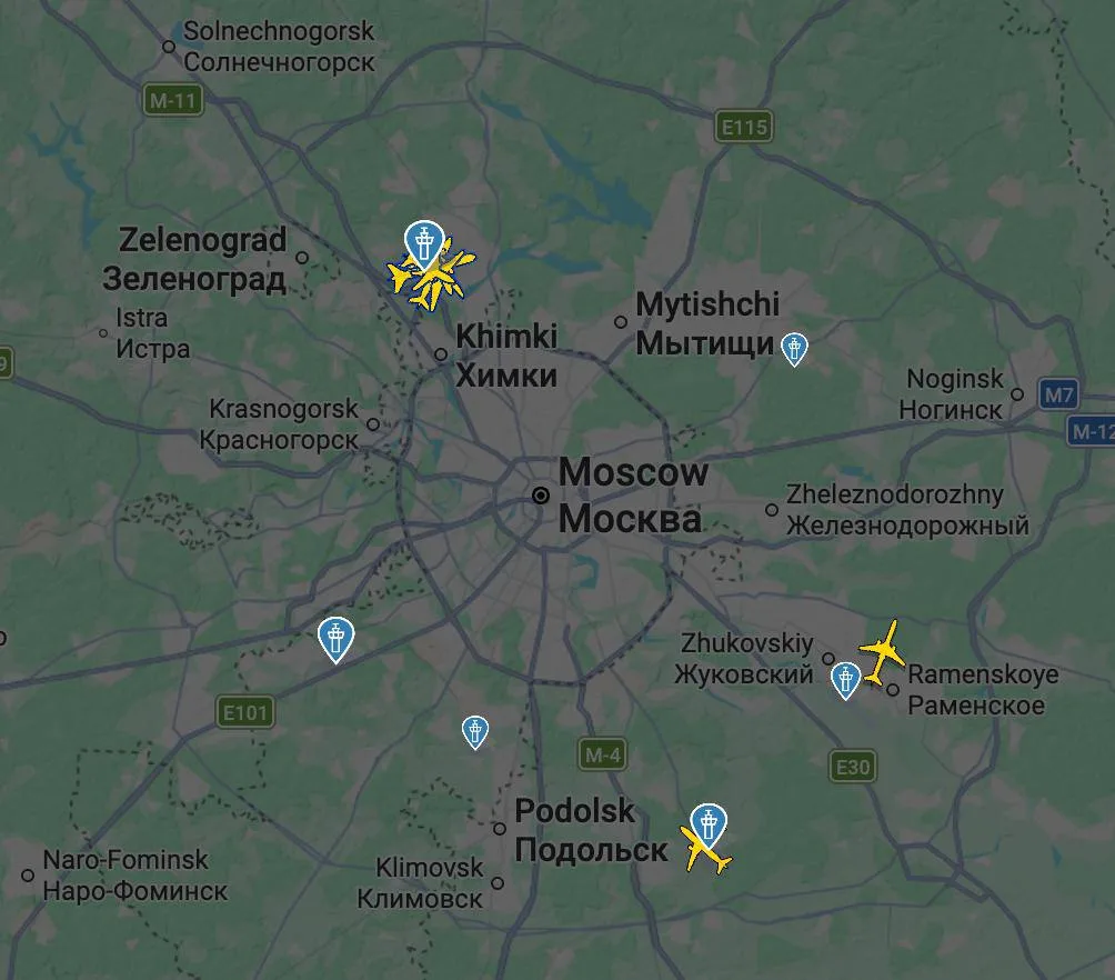 ✈️Небо над Москвой почти полностью закрыто.