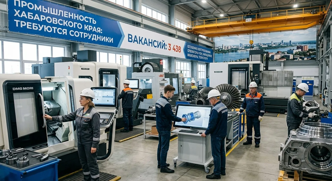 🏭 Промышленным предприятиям Хабаровского края требуются 3 438 сотрудников