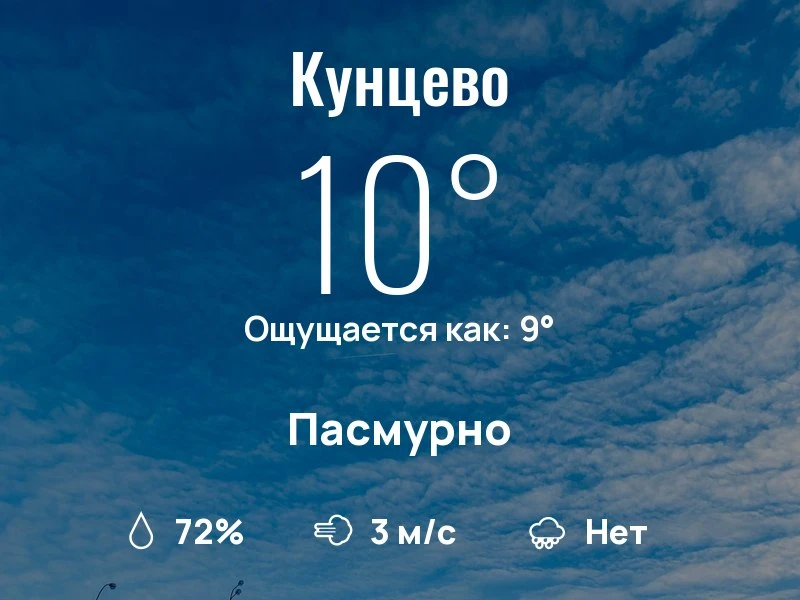 Что с погодой в Кунцево?