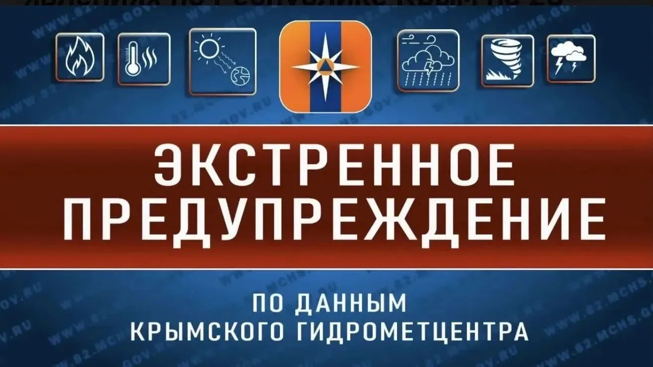 ⚡️Экстренное предупреждение об опасных гидрометеорологических явлениях по Республике Кр...