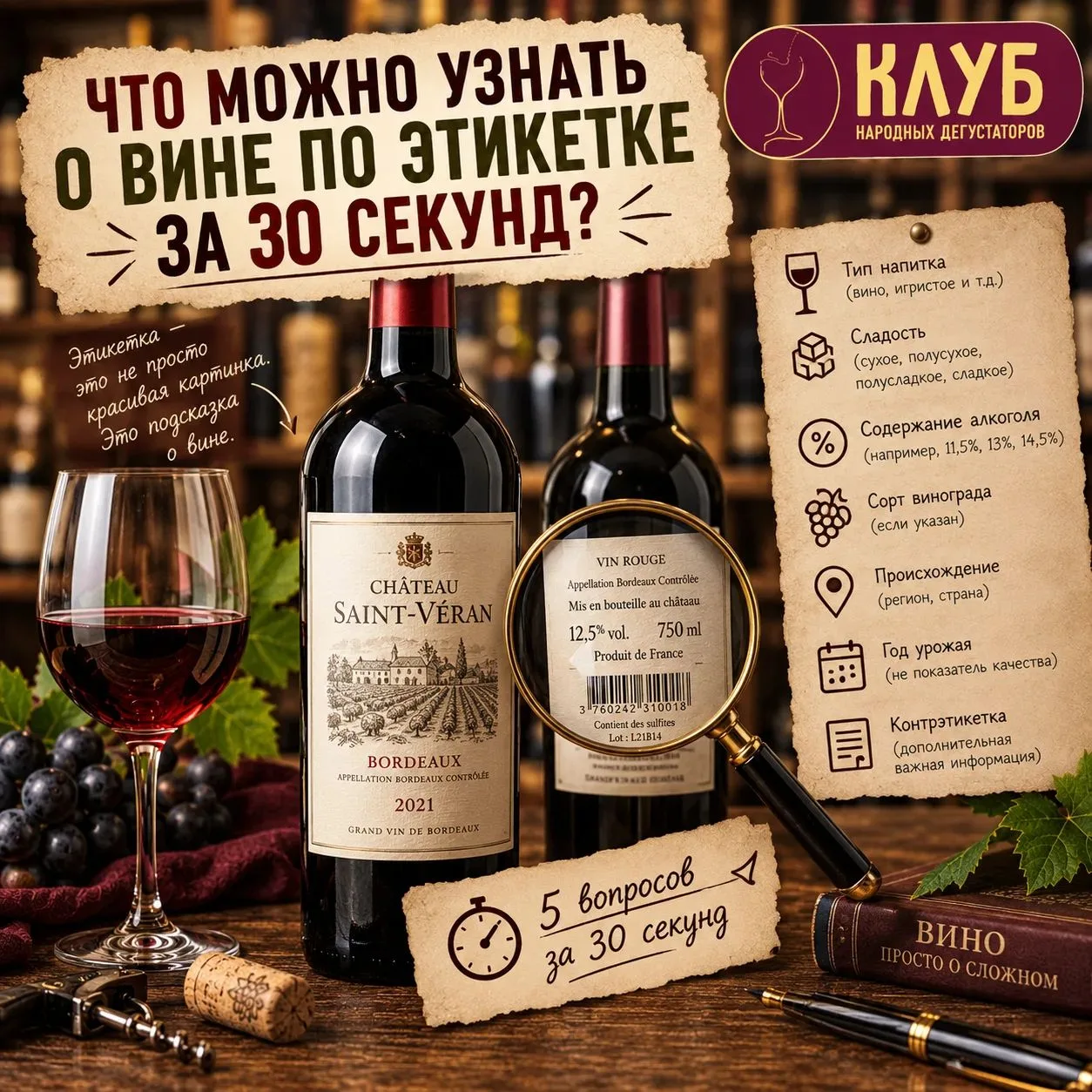 #винныйстарт Что можно узнать о вине по этикетке за 30 секунд?⠀