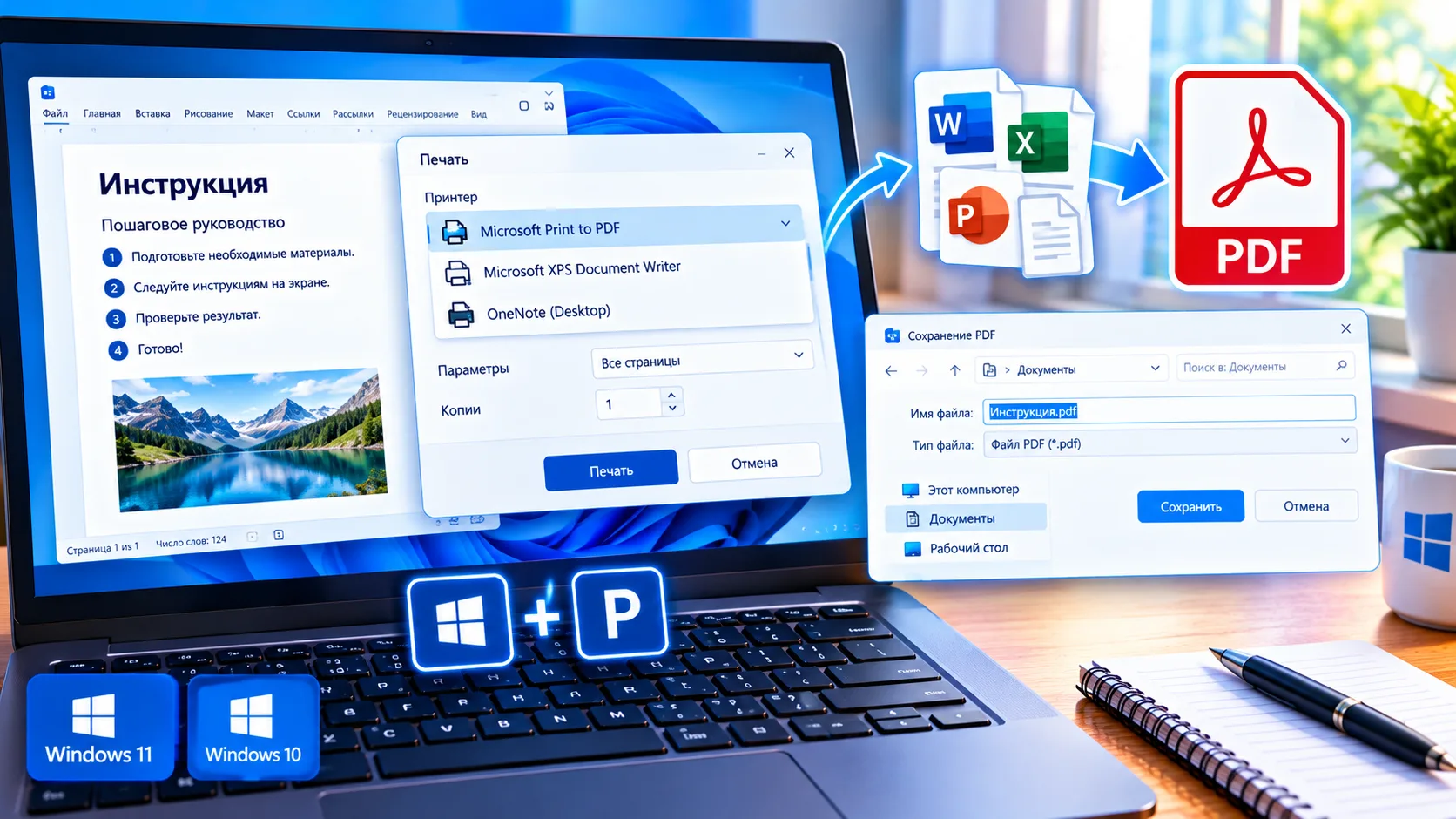 📄 НЕ ОБЯЗАТЕЛЬНО УСТАНАВЛИВАТЬ PDF-КОНВЕРТЕР — WINDOWS МОЖЕТ СОЗДАТЬ PDF ИЗ МНОГИХ ДОК...