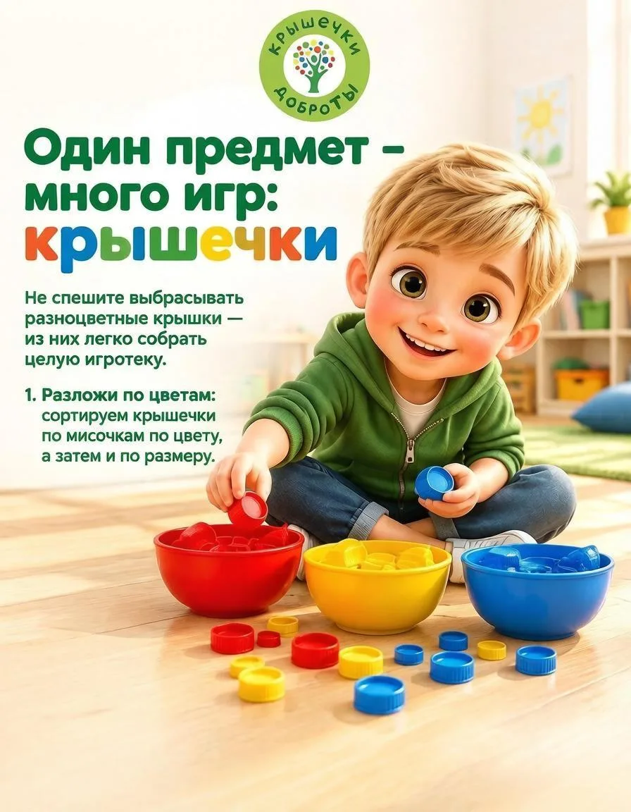 🔵🟡🔴🟢🟣 Не спешите выбрасывать пластиковую крышечку от сока, молока, воды или соуса.