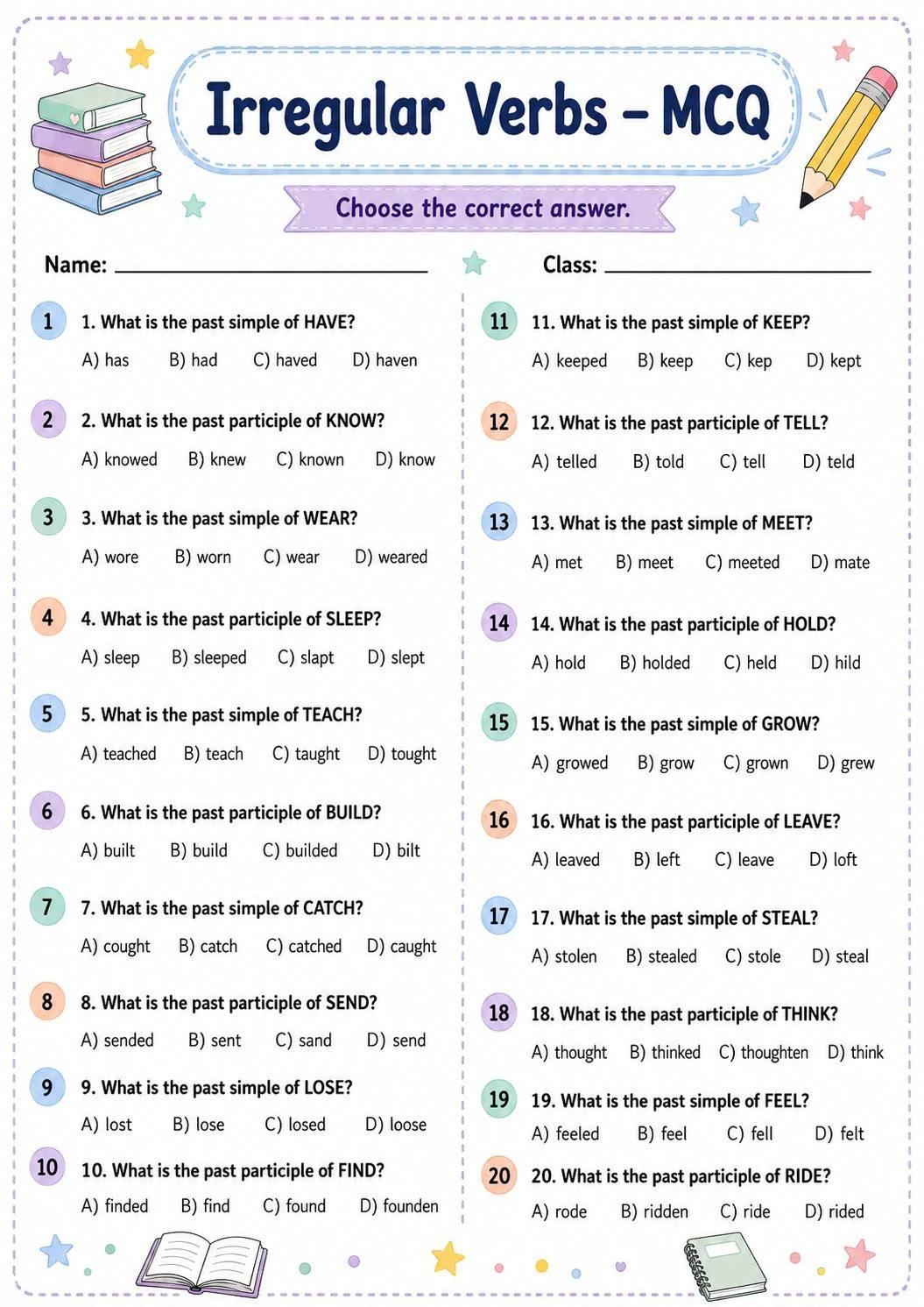 📚 IRREGULAR VERBS