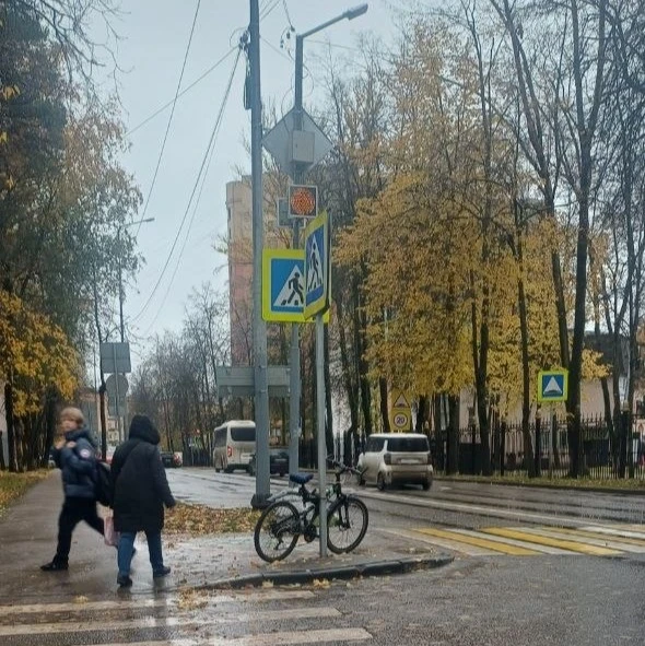 🚲 Который день у пешеходного перехода в парк  по ул. Некрасова припаркован велосипед.