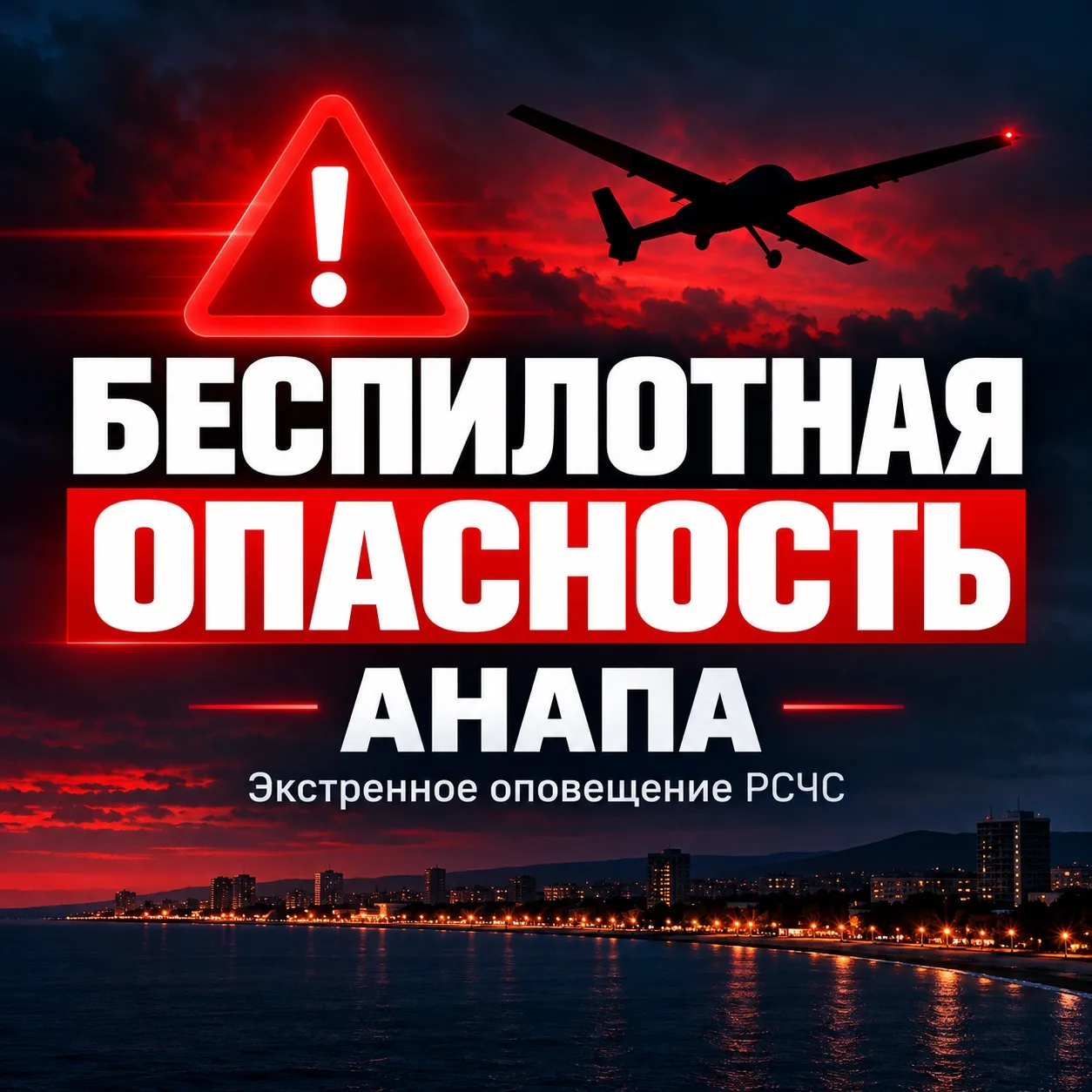 🚨 В Анапе объявлена беспилотная опасность!