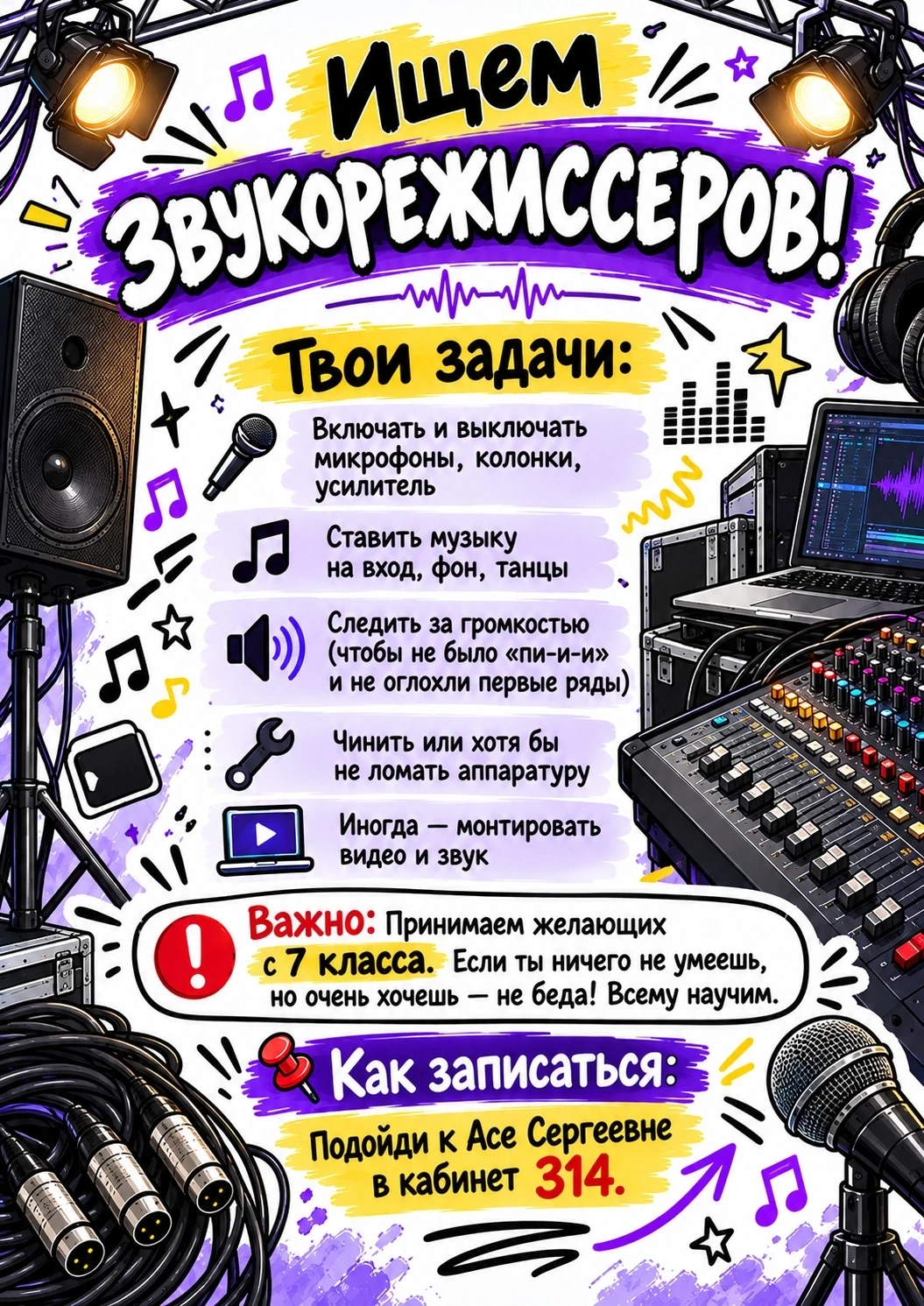 🎤Ищем звукорежиссеров!🎤