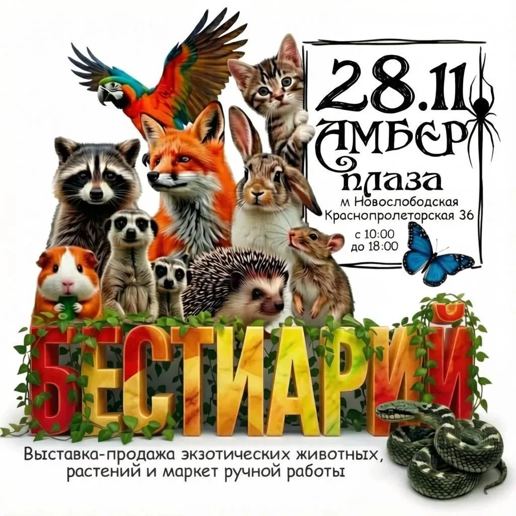 🐾 28 ноября в Амбер Плаза (м. Новослободская) откроется портал в удивительный мир экзо...