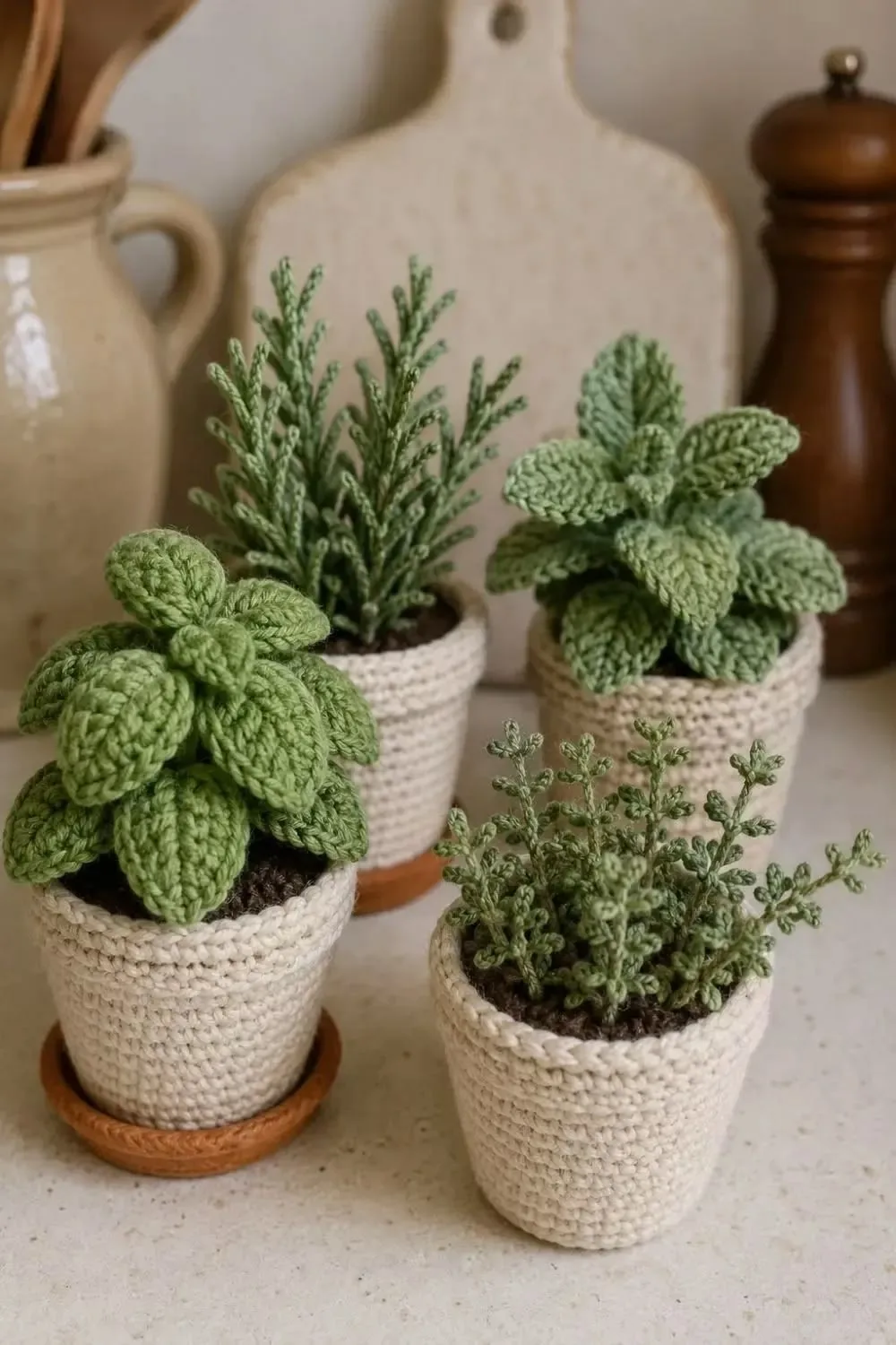 Зеленый уголок: вязаные комнатные растения крючком 🌿