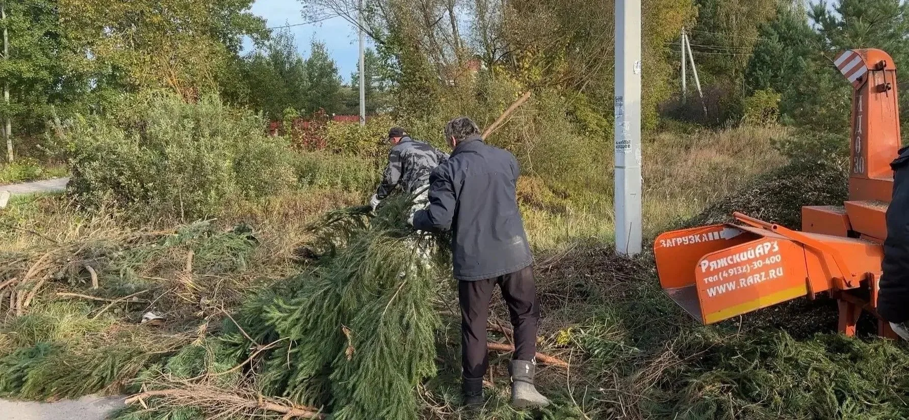 📍В деревне Молоково Соболевского сектора ведутся работы по уборке листвы и порубочных ...