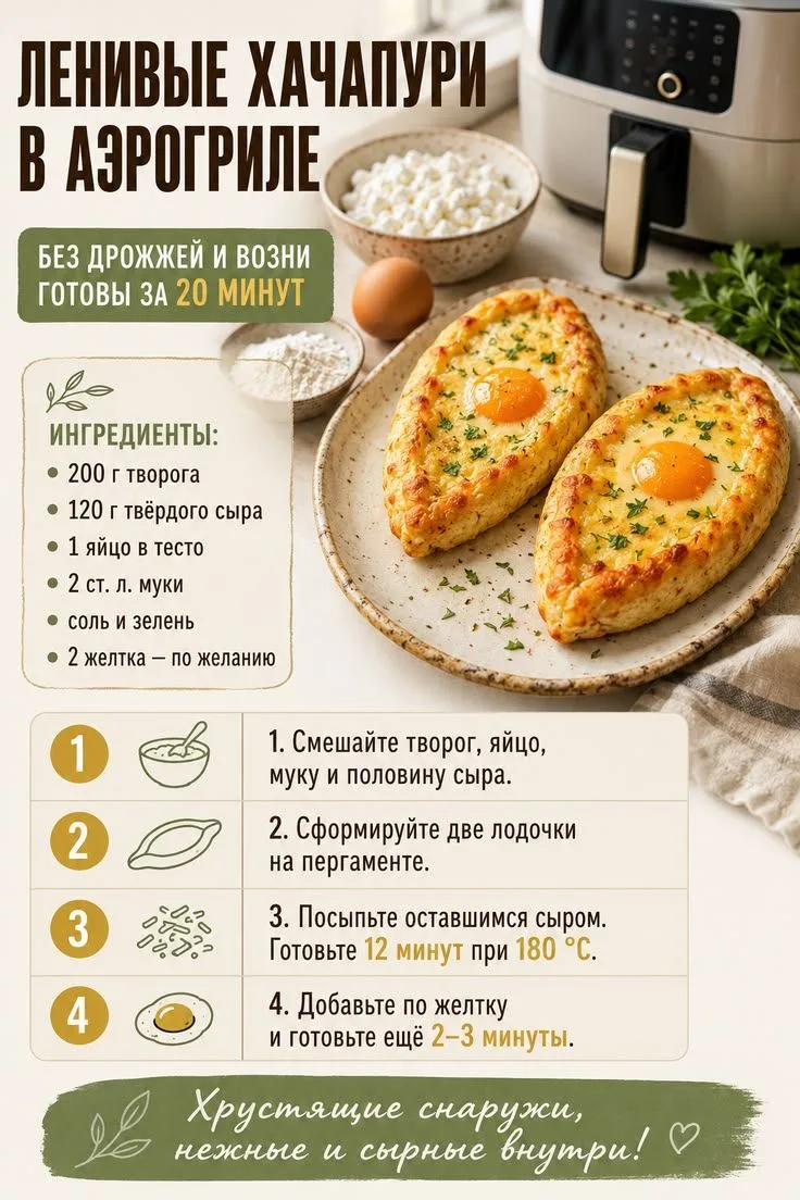 Ленивые хачапури в аэрогриле😋💯