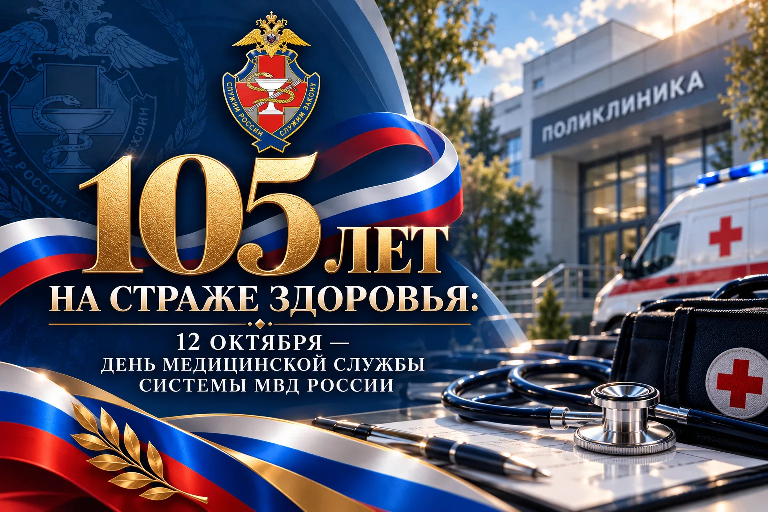 🏥 105 лет на страже здоровья: 12 октября — День медицинской службы системы МВД России