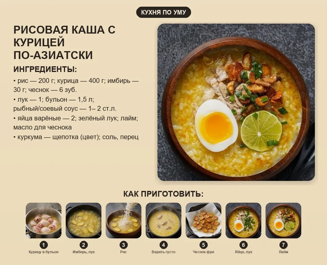Рисовая каша с курицей по-азиатски