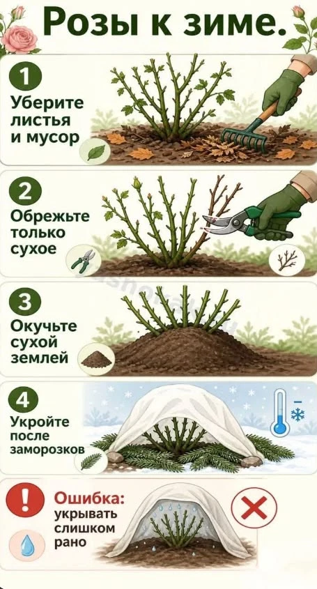 Подготовка роз к зиме💖