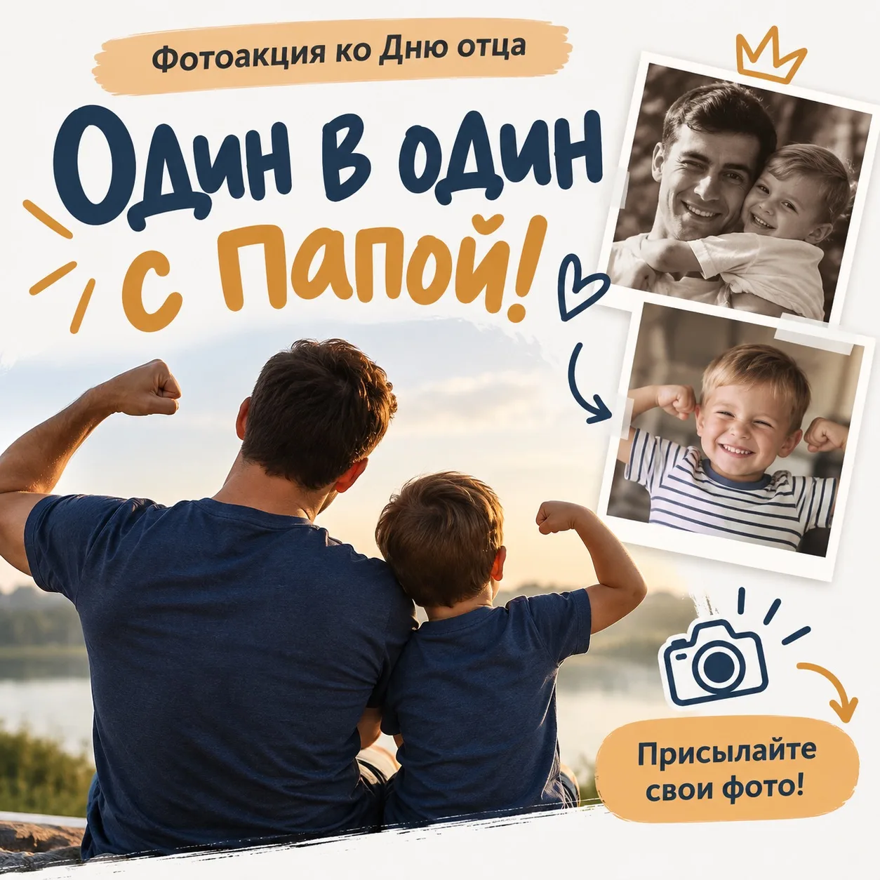 👨‍👧‍👦❤️ Фотоакция ко Дню отца «Один в один с папой!»