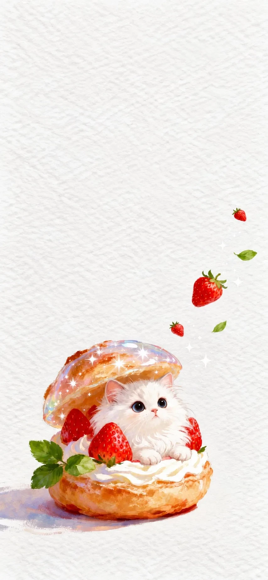 Милые обои с котиками в десертах 🥐