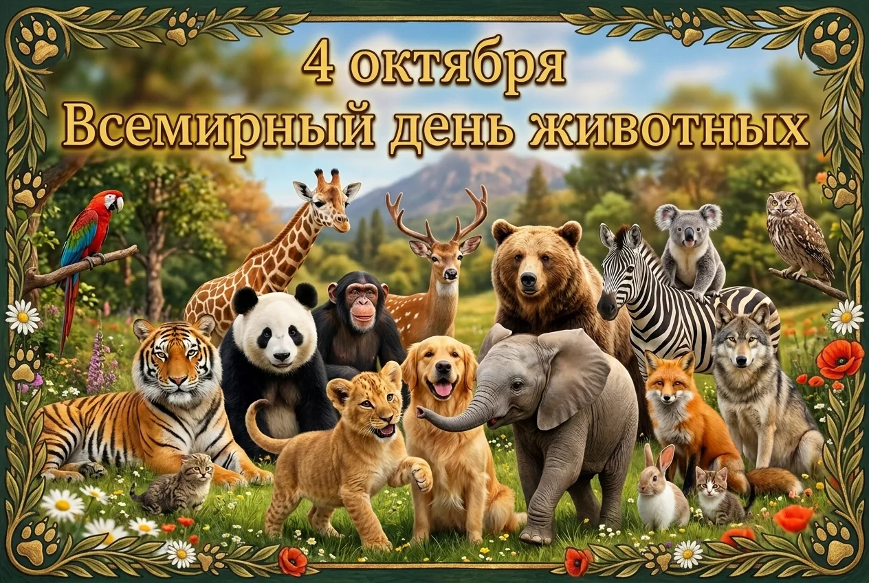 4 октября - Всемирный день животных 🐩🐈