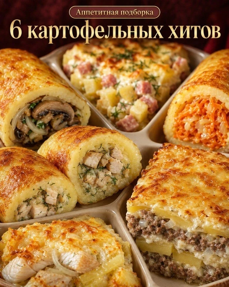 1️⃣ Рулетики с курицей 🥔