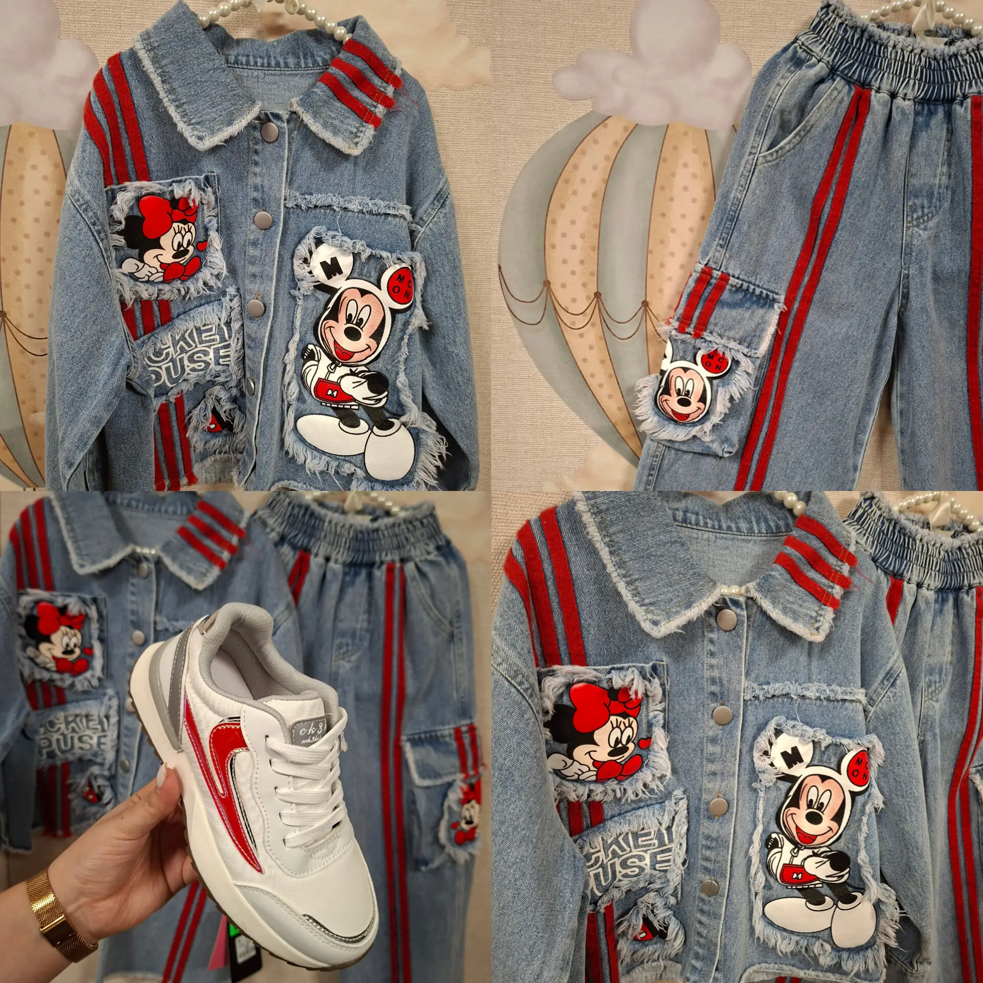 Джинсовые костюмы для модных девчонок❤️ 🏷 4 599 руб в размерах ✔️ 100, 110, 120, 150