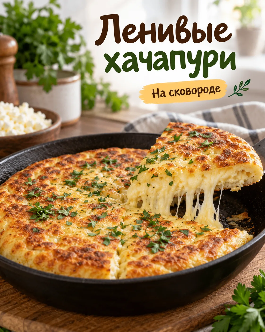 Ленивые хачапури на сковороде