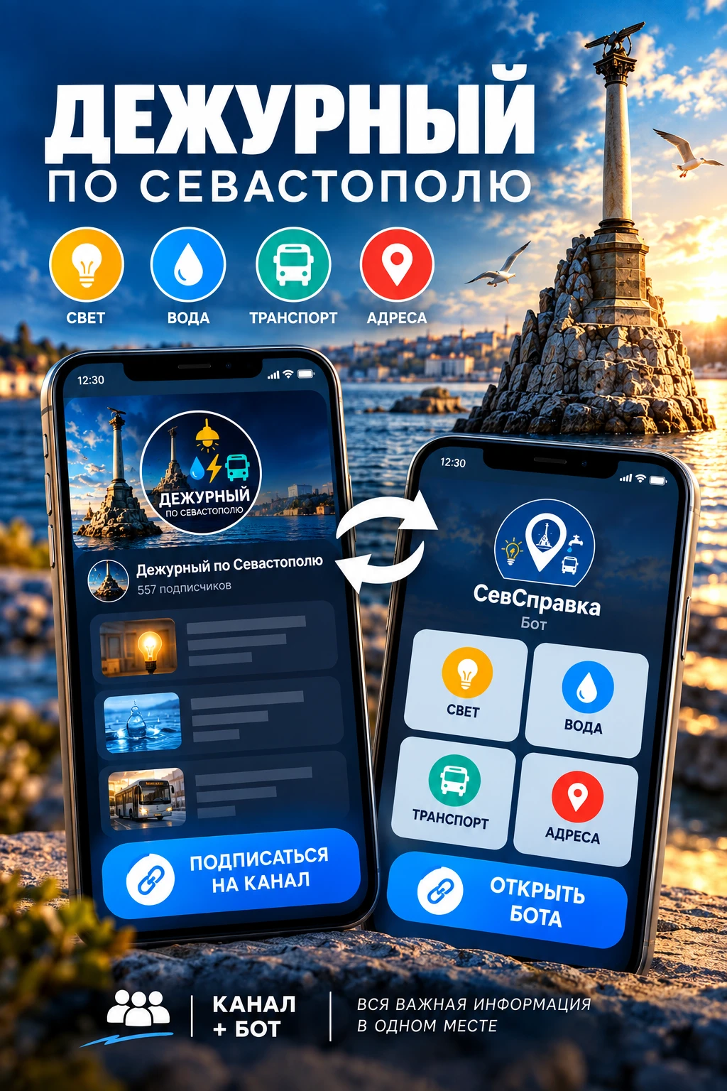 🔔 У «Дежурного по Севастополю» появился свой бот!