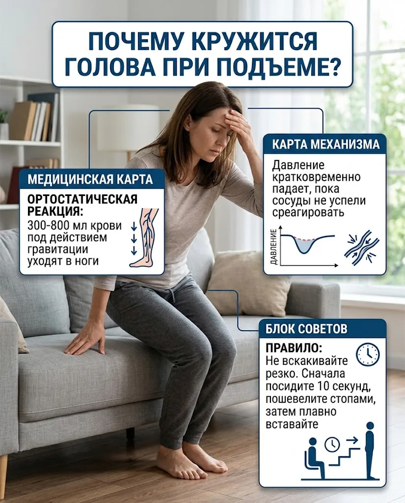 Встали с дивана — и на несколько секунд мир словно поплыл. Перед глазами потемнело, при...