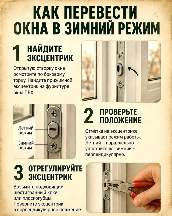 Как перевести пластиковые окна в зимний режим за 3 простых шага ✨🪟