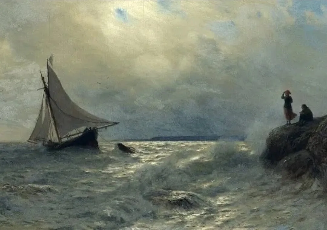 «Корабль у скалистого берега. Крым», 1885 г.