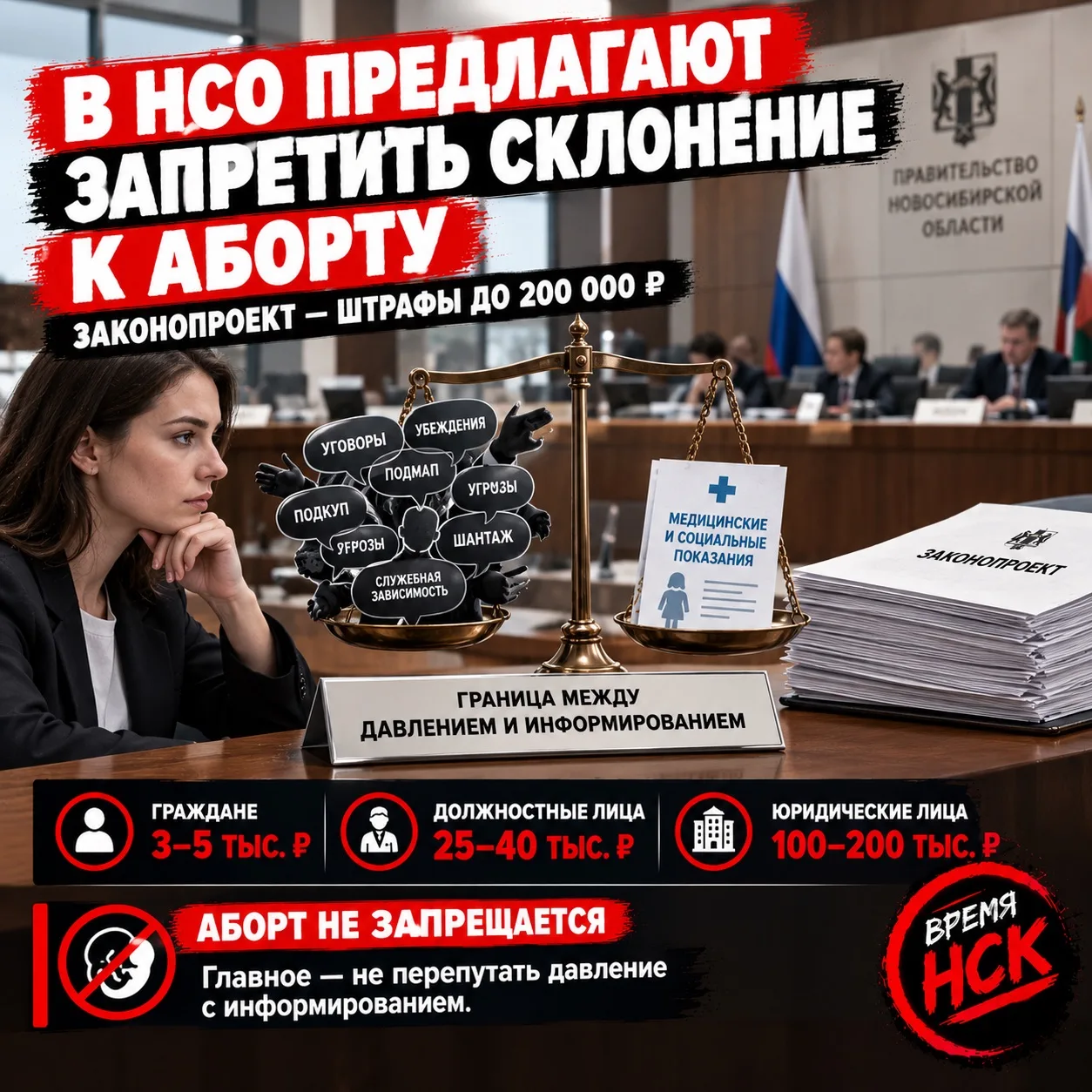 В Новосибирской области запретят склонять женщин к аборту — штрафы до 200 тысяч рублей ...