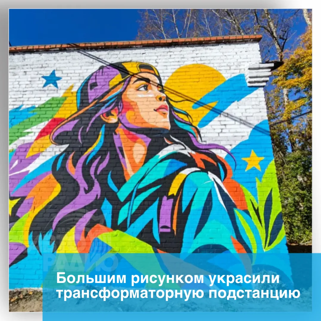 Еще один мурал появился в Хабаровске. Он украсил трансформаторную подстанцию на улице Ф...