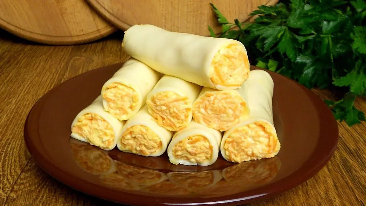 Закуска сырные рулетики 🥰🤗