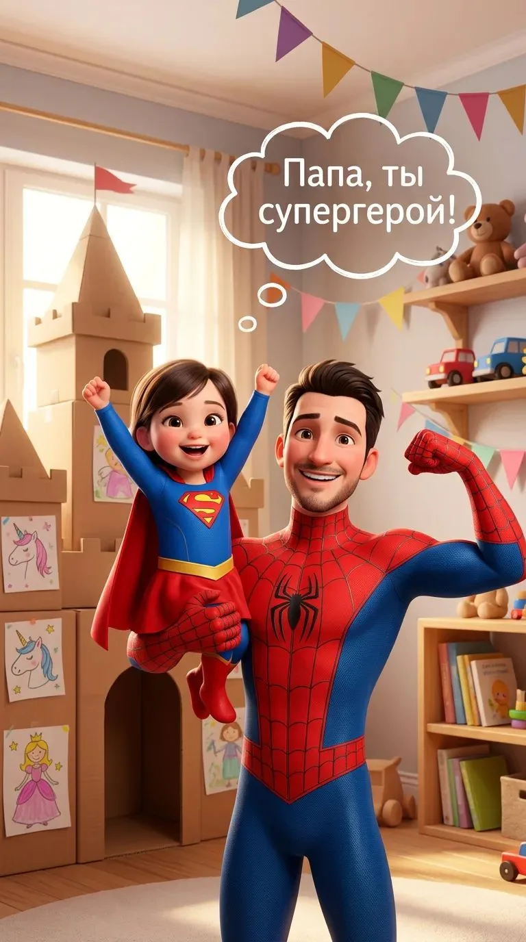 Участники фотомарафона "Мой папа - супергерой! " воспитанница 1 младшей группы Титова В...