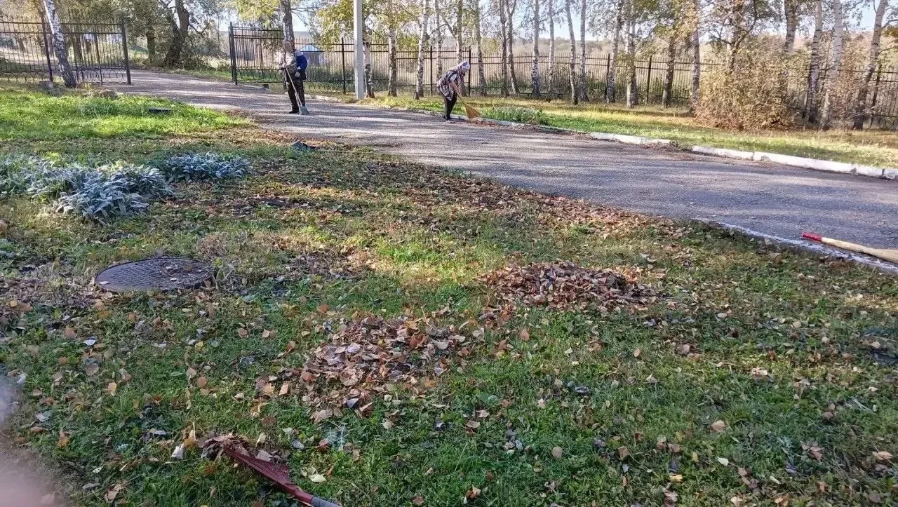 Субботник в начальной школе с. Казанская Арчада