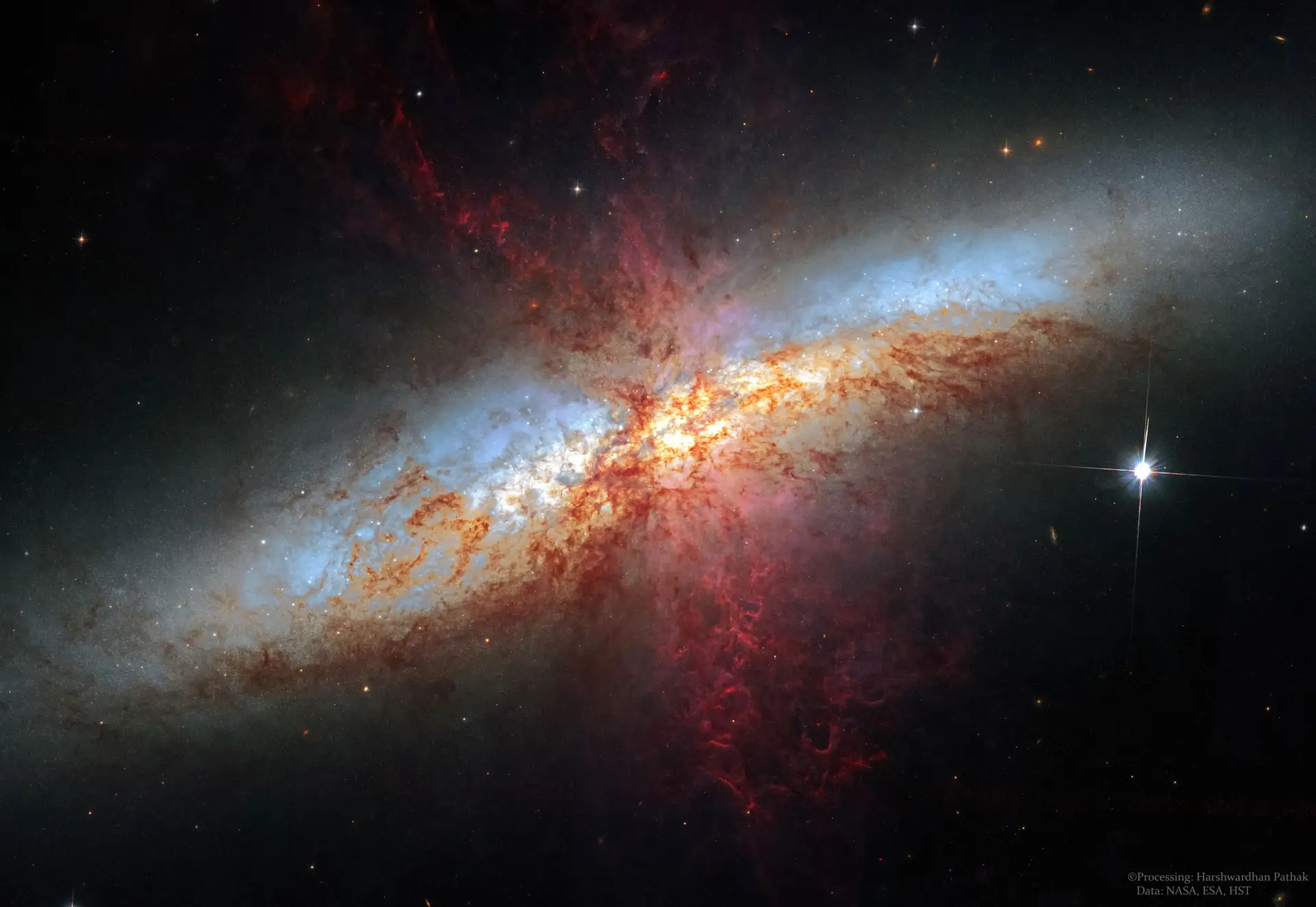 M82: галактика со сверхгалактическим ветром [Космокадр 02.08.2023]