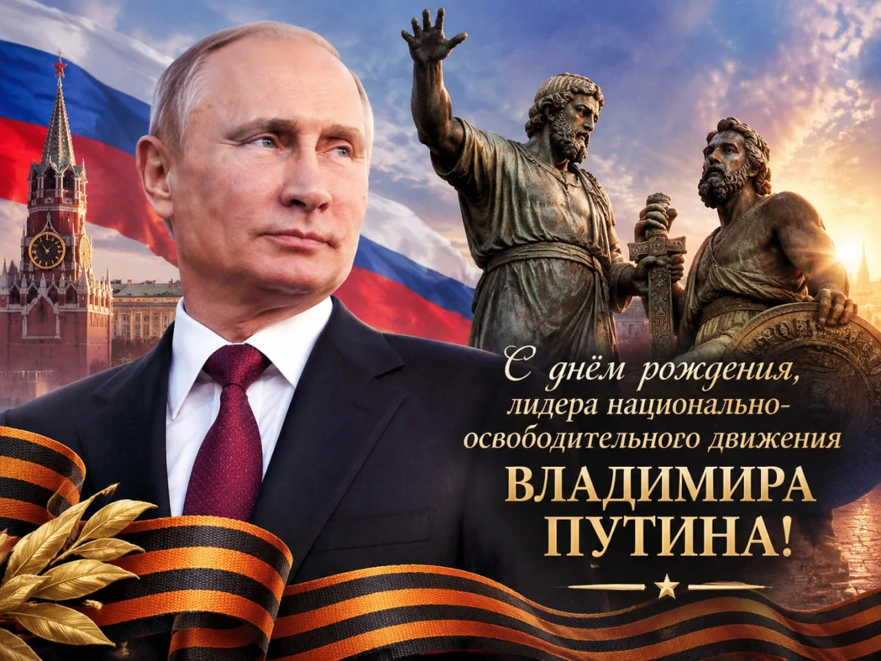 С днем рождения лидера национально-освободительного движения Владимира Путина!