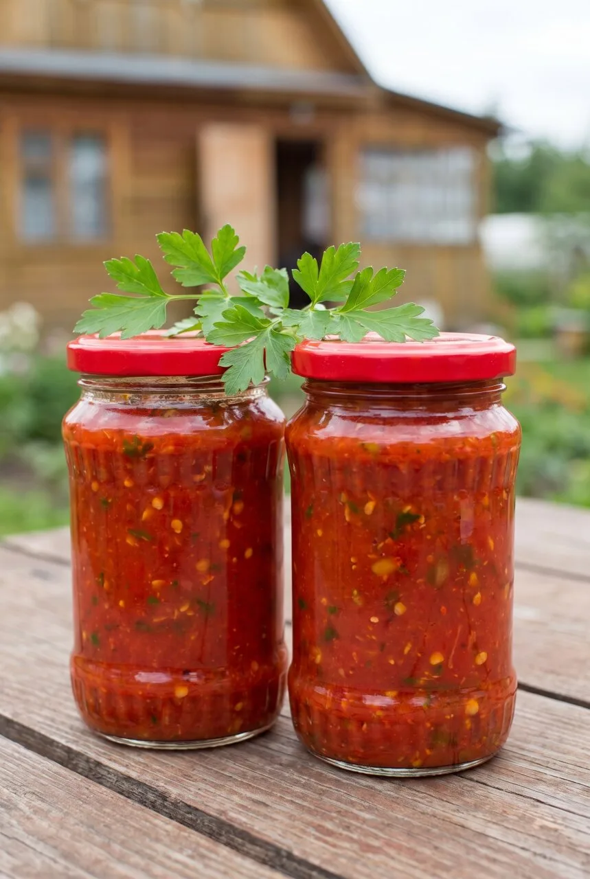 Остроту в аджике я люблю не резкую, а такую, чтобы она мягко согревала и не перебивала ...